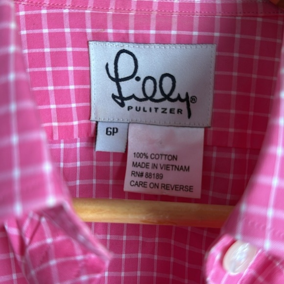 Lilly pullitzer cotton button down shirt 6P - Picture 6 of 9